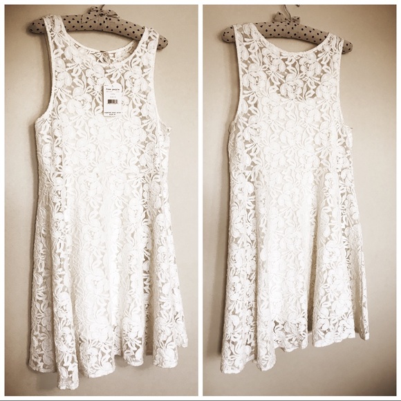FREE PEOPLE Miles of Lace Sleeveless Dress Ivory - Picture 2 of 6